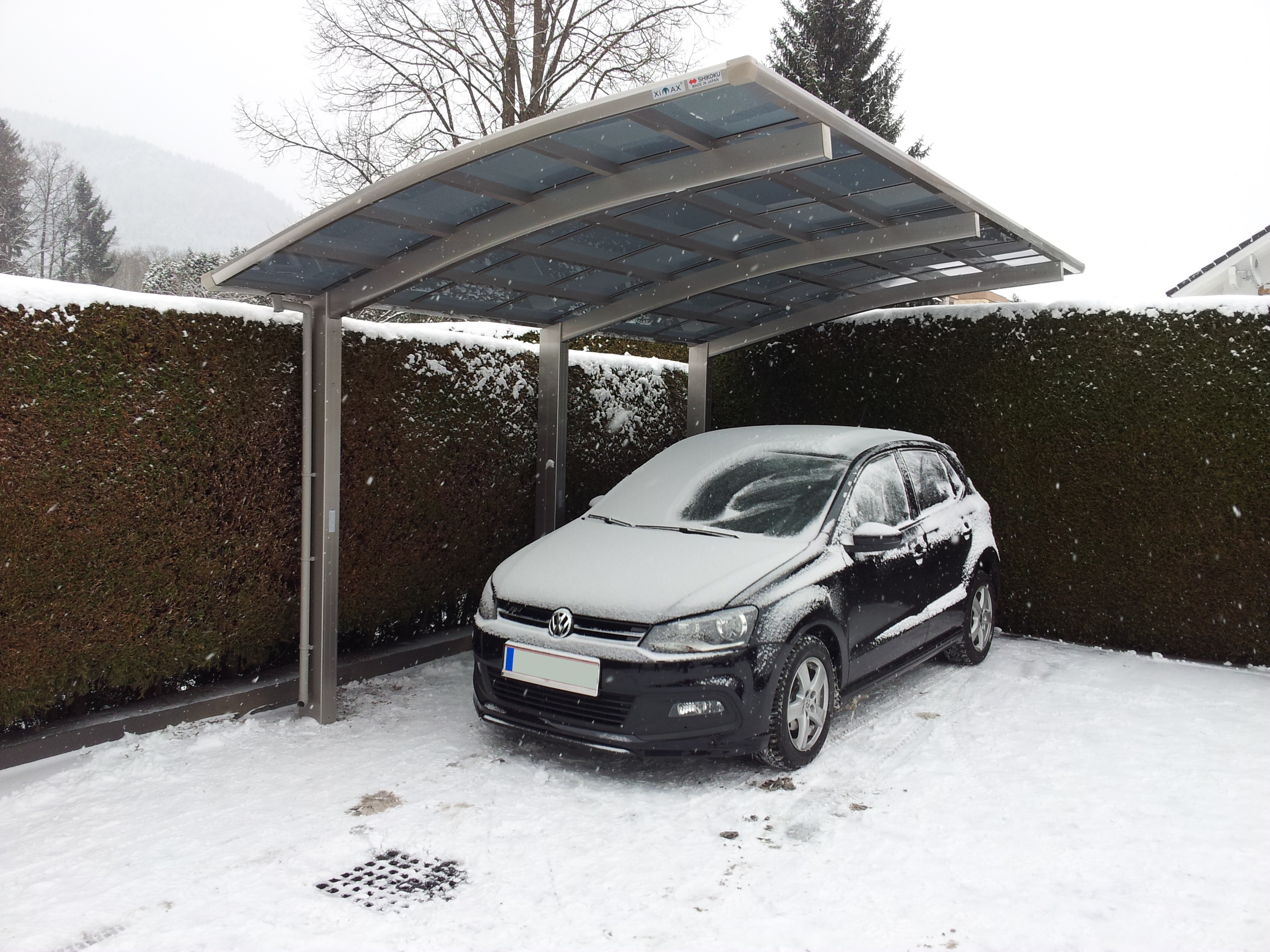 Einzel Carport Aluminium Unterstand Bogendach Anlehncarport 4950x2700